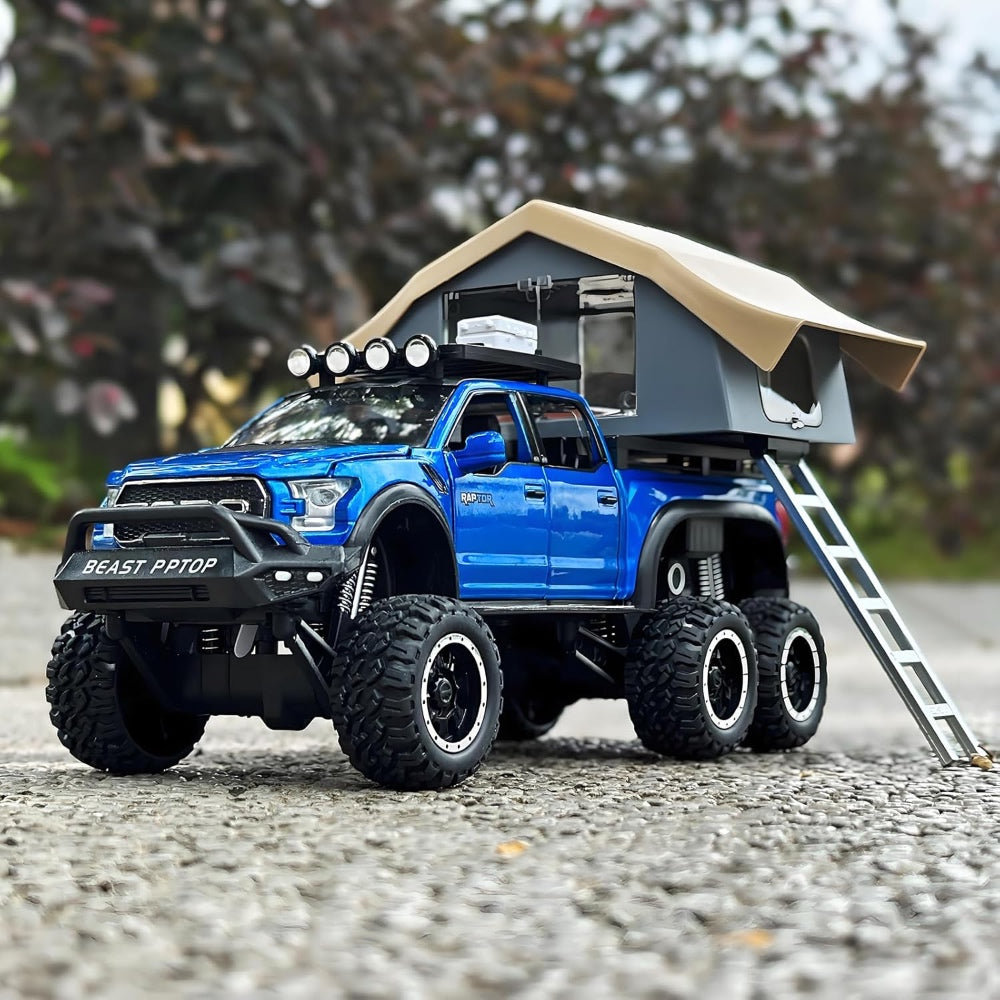 Ford Raptor F150 Rv Metal Car Toys For Kids 1:24 - Blue