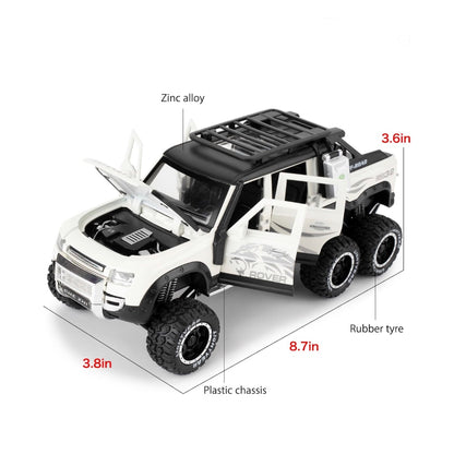 Land Rover Pickup 6*6 Metal Car Toys For Kids 1:24 - White