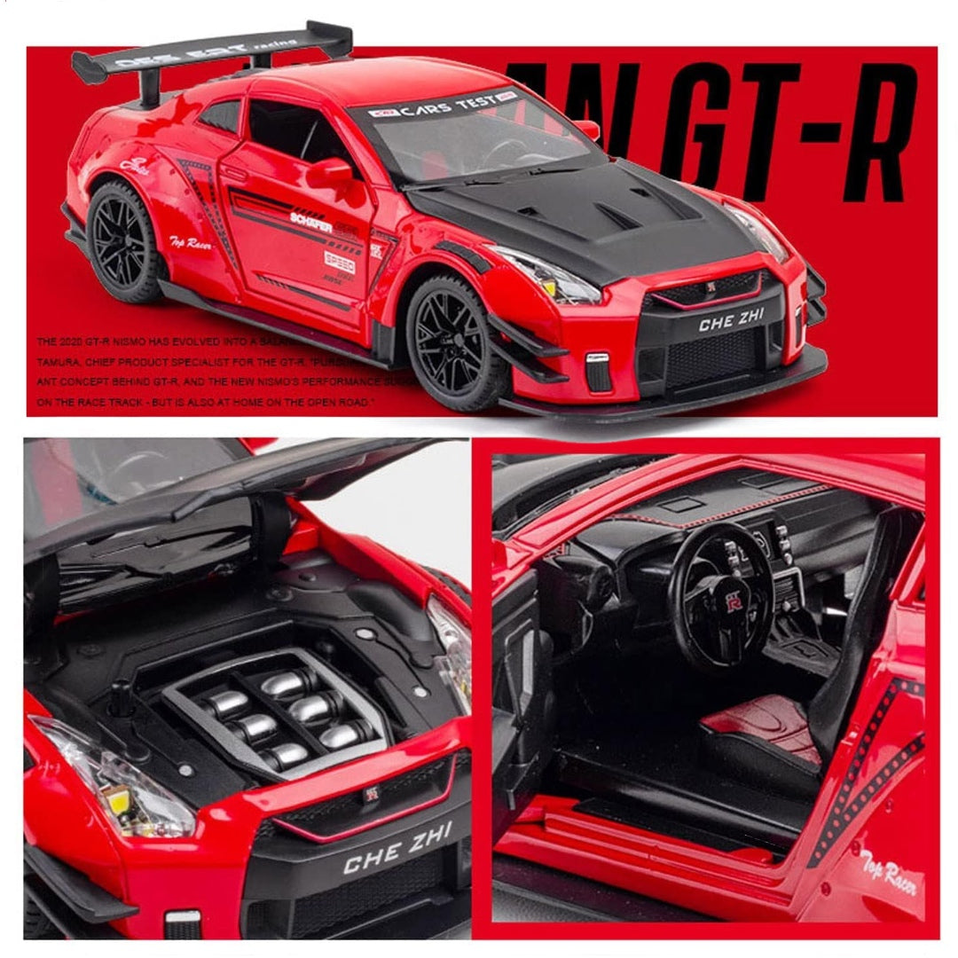 GTR Sports Car Metal Car Toys For Kids 1:24 - Red