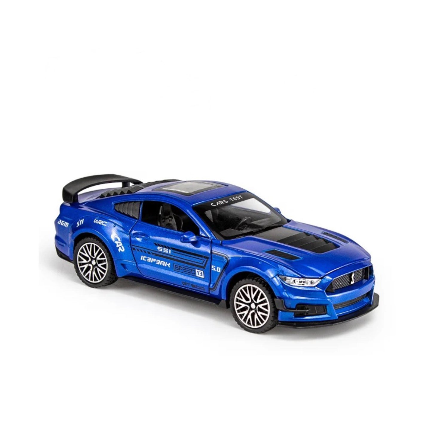 Ford Mustang Gt500 Metal Car Toys For Kids 1:32 - Blue