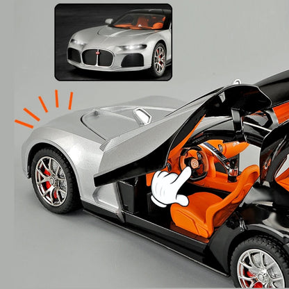 Bugatti Atlantic Metal Car Toys For Kids 1:24 - Silver