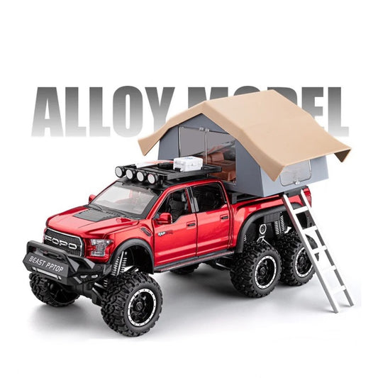 Ford Raptor F150 Rv Metal Car Toys For Kids 1:24 - Red