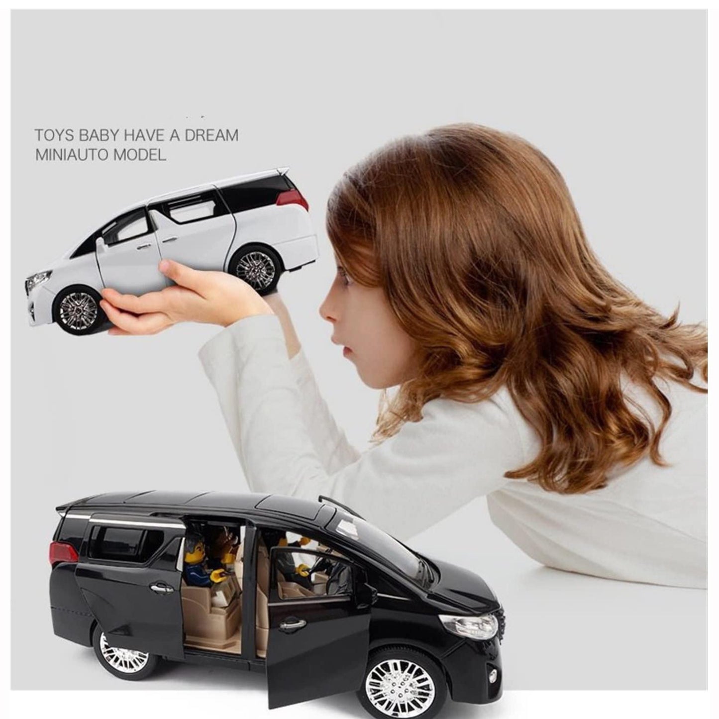 Toyota Alphard Metal Car Toys For Kids 1:24 - Black