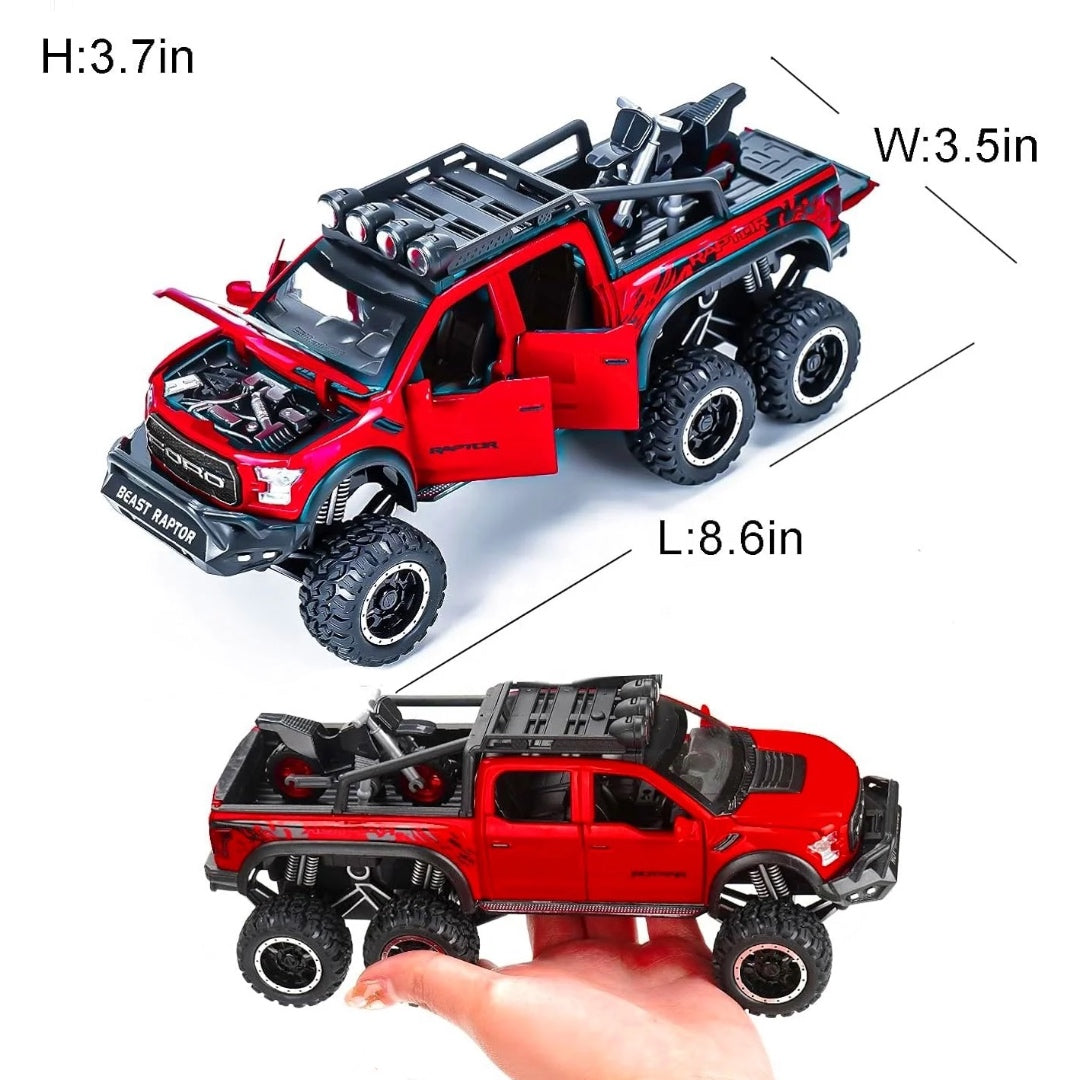 Ford Raptor F150 Metal Car Toys For Kids 1:24 [Red]