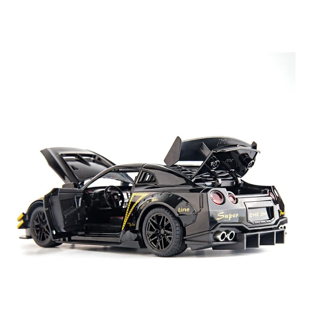 GTR Sports Car Metal Car Toys For Kids 1:24 - Black