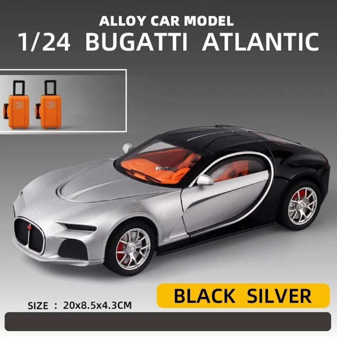 Bugatti Atlantic Metal Car Toys For Kids 1:24 - Silver