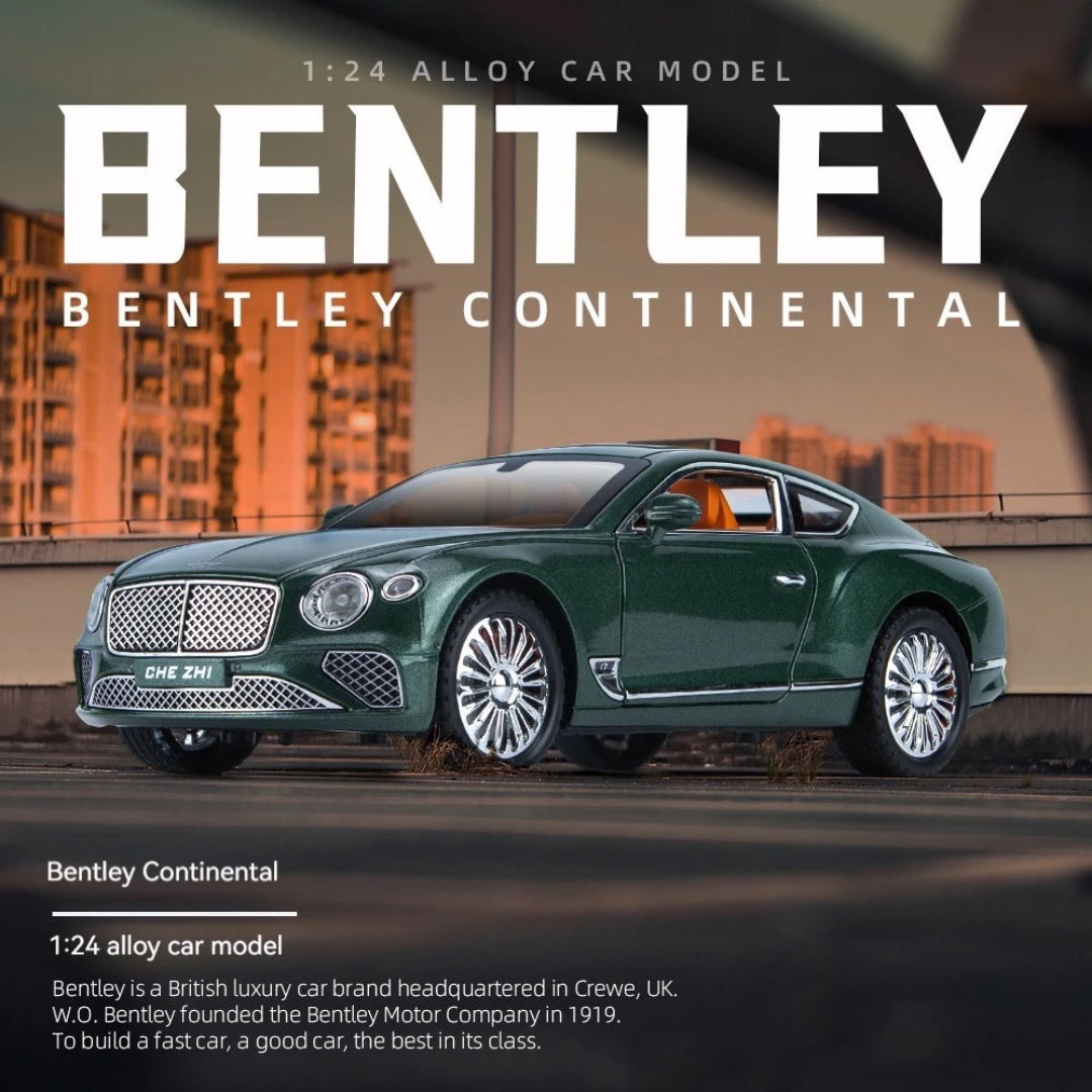 Bentley Continental Metal Car Toys For Kids 1:24 - Green