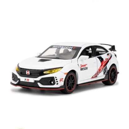 Honda Civic Type-R Car Metal Car Toys For Kids 1:32 - White