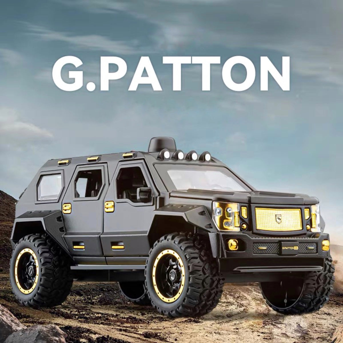 George Patton Metal Car Toys For Kids 1:24 - Black