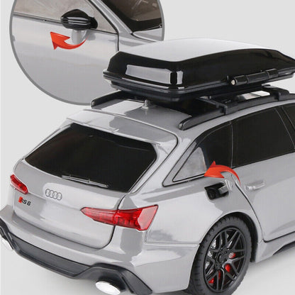 Audi Rs6 Travel Version Metal Car Toys For Kids 1:24 - Silver