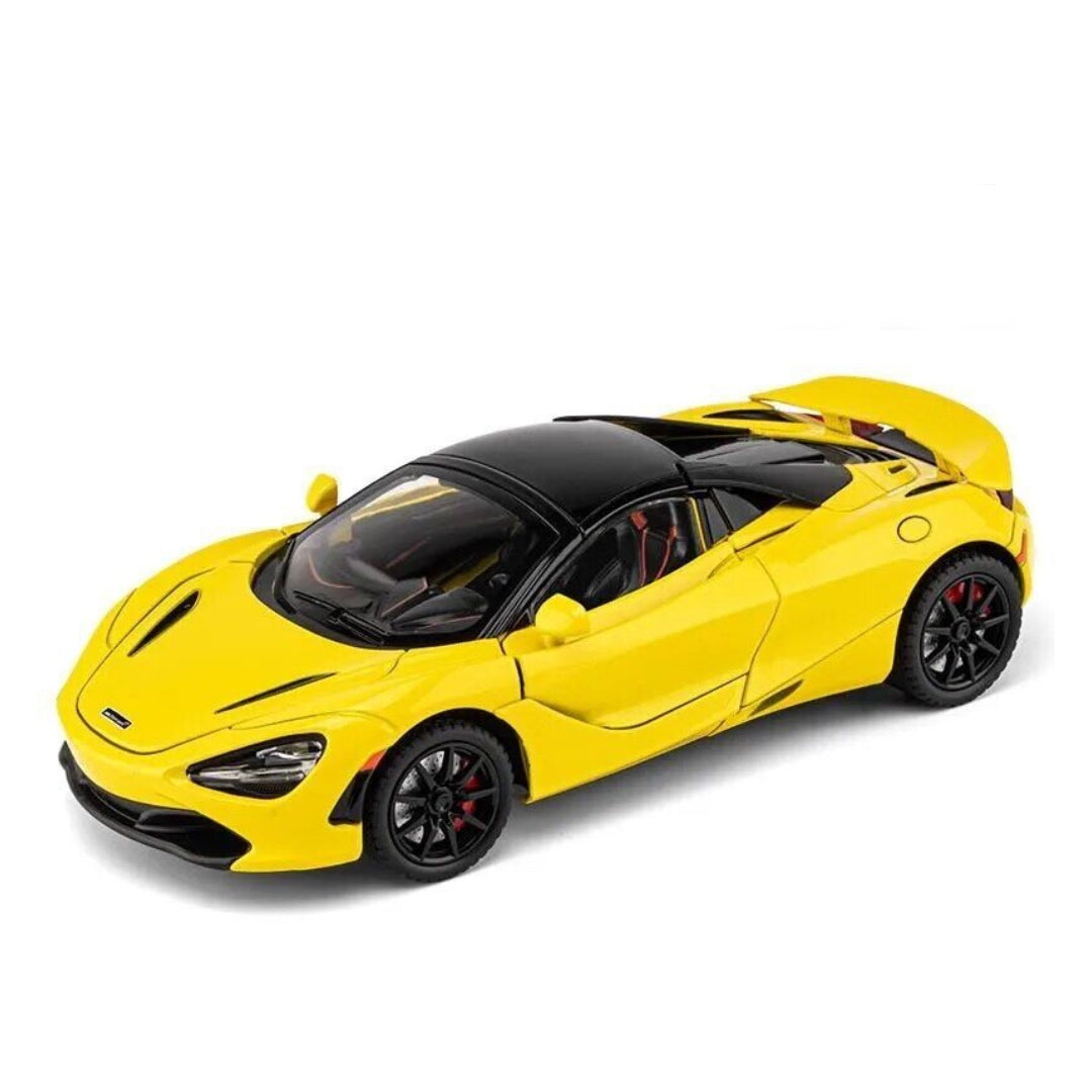 Mclaren 720S Convertible Metal Car Toys For Kids 1:24 - Yellow