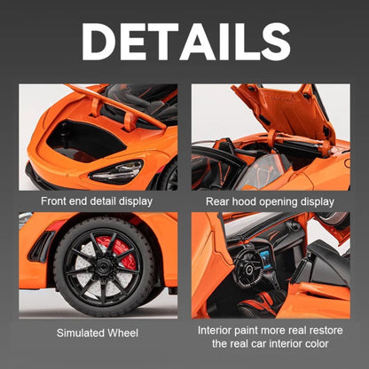 Mclaren 720S Convertible Metal Car Toys For Kids 1:24 - Orange