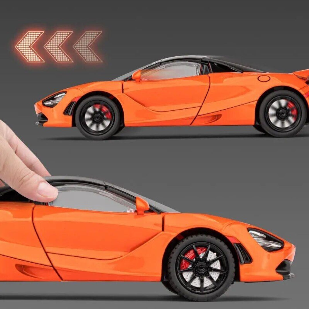 Mclaren 720S Convertible Metal Car Toys For Kids 1:24 - Orange