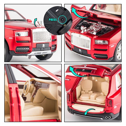 Rolls Royce Cullinan Model Metal Car Toys For Kids 1:24 - Red