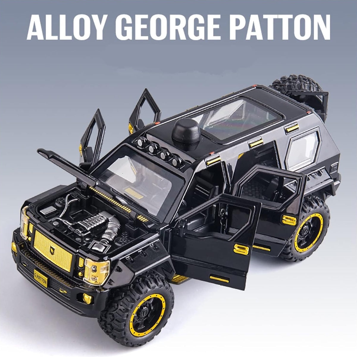 George Patton Metal Car Toys For Kids 1:24 - Black