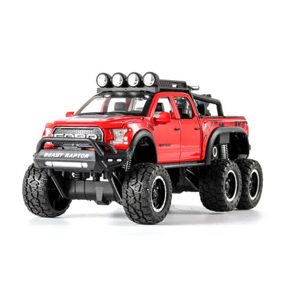 Ford Raptor F150 Metal Car Toys For Kids 1:24 [Red]