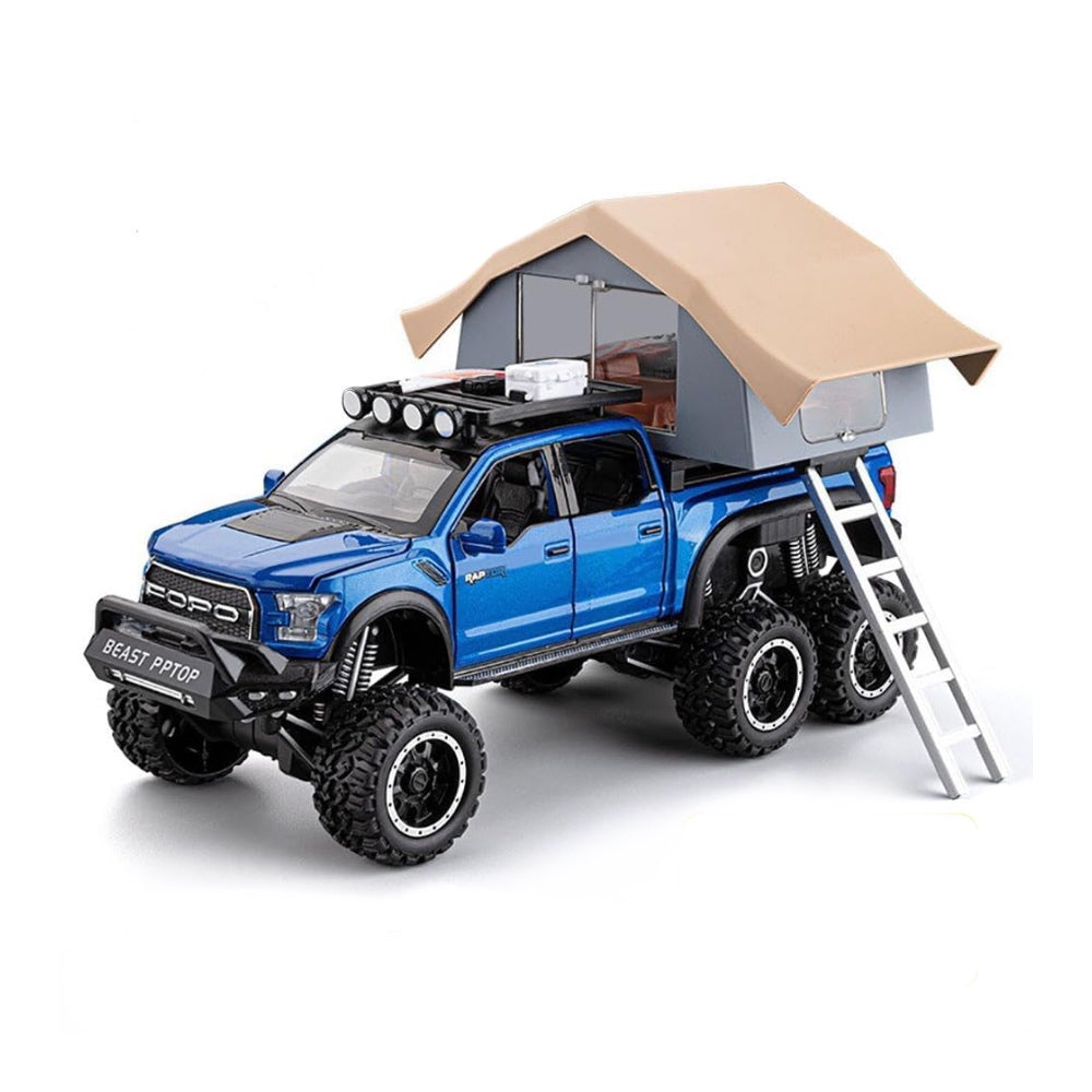 Ford Raptor F150 Rv Metal Car Toys For Kids 1:24 - Blue