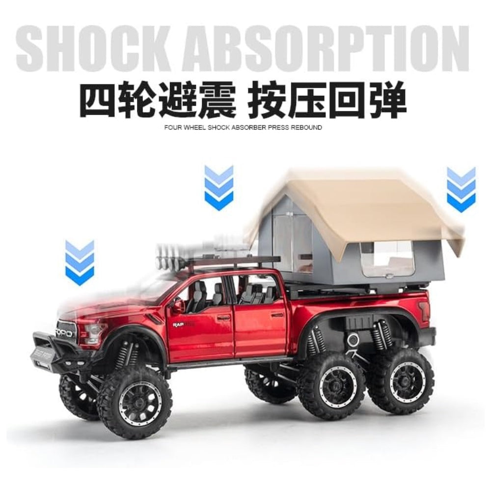 Ford Raptor F150 Rv Metal Car Toys For Kids 1:24 - Red