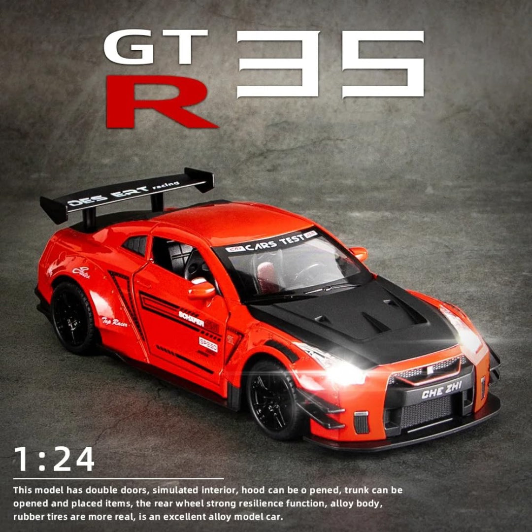 GTR Sports Car Metal Car Toys For Kids 1:24 - Red