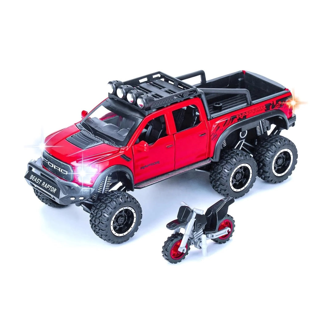 Ford Raptor F150 Metal Car Toys For Kids 1:24 [Red]