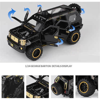 George Patton Metal Car Toys For Kids 1:24 - Black