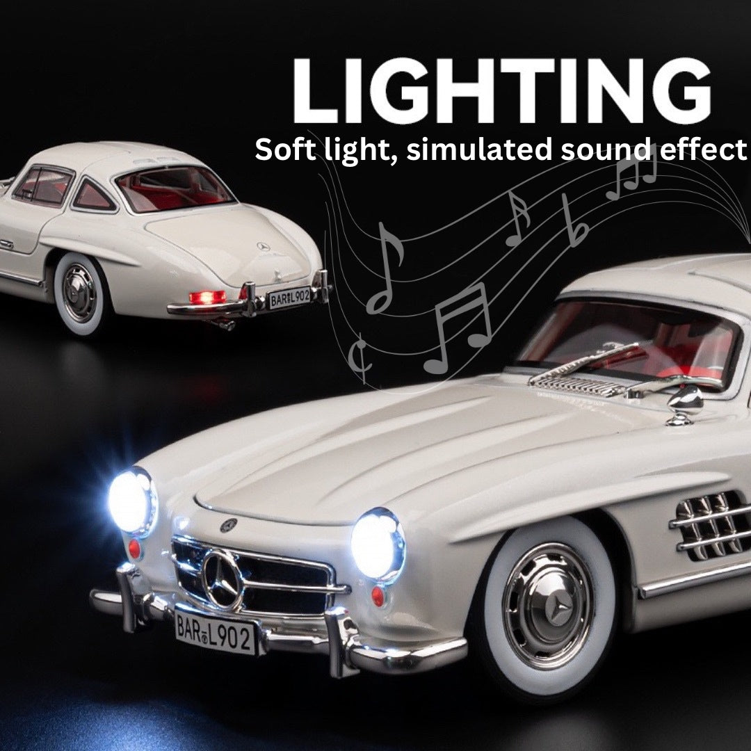 Mercedes Benz 300Sl Metal Car Toys For Kids 1:24 - White