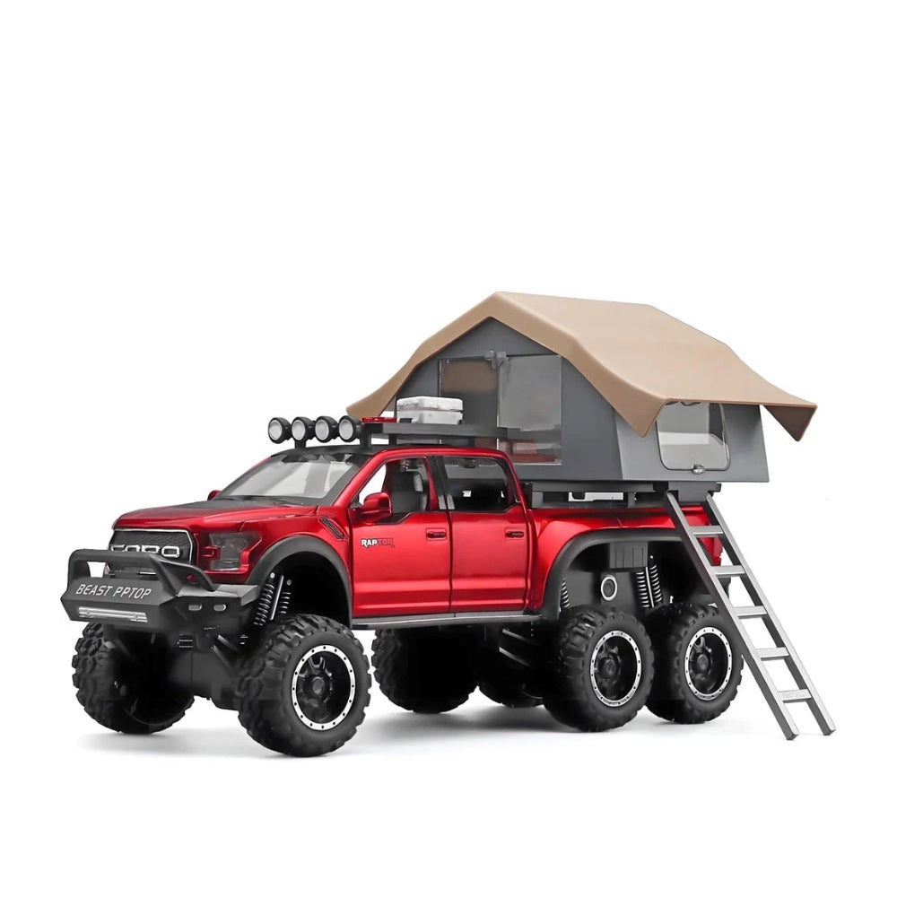 Ford Raptor F150 Rv Metal Car Toys For Kids 1:24 - Red