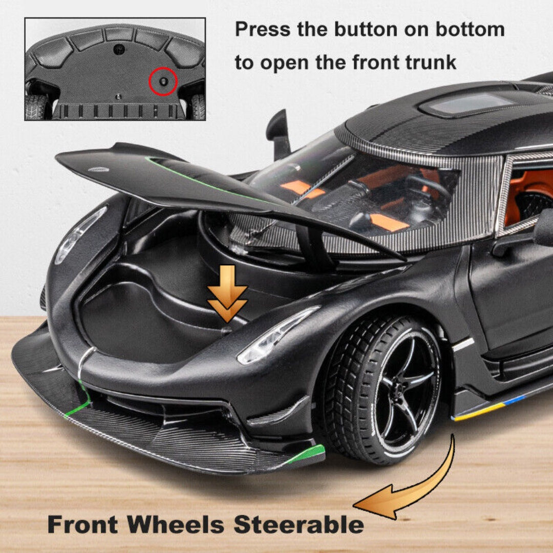 Koenigsegg One Metal Car Toys For Kids 1:24 - Black