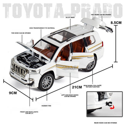 Toyota Prado Model Metal Car Toys For Kids 1:32 - White