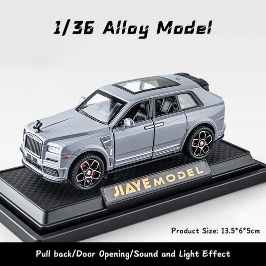 Rolls Royce Cullinan Metal Car Toys For Kids 1:36 - Gray