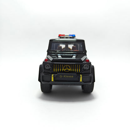 Mercedes AMG G63 G-KLESSA Police Metal Car Toys For Kids 1:24 [Black]