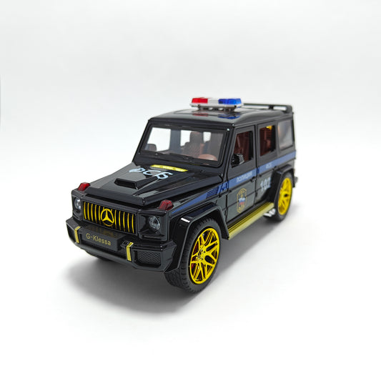 Mercedes AMG G63 G-KLESSA Police Metal Car Toys For Kids 1:24 [Black]