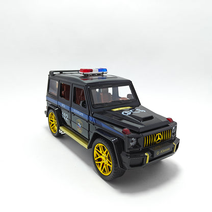 Mercedes AMG G63 G-KLESSA Police Metal Car Toys For Kids 1:24 [Black]