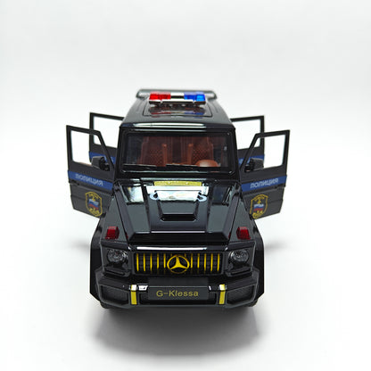 Mercedes AMG G63 G-KLESSA Police Metal Car Toys For Kids 1:24 [Black]