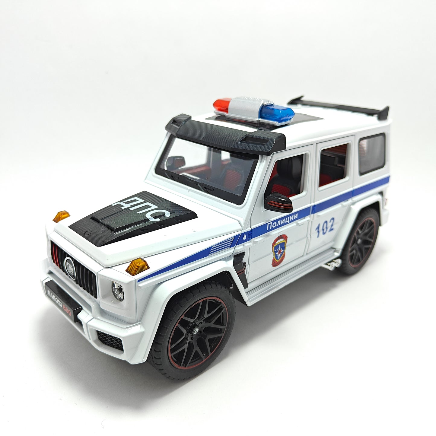 Mercedes Benz Brabus 800 Russian Police Car Metal Car Toys For Kids 1:18 - White