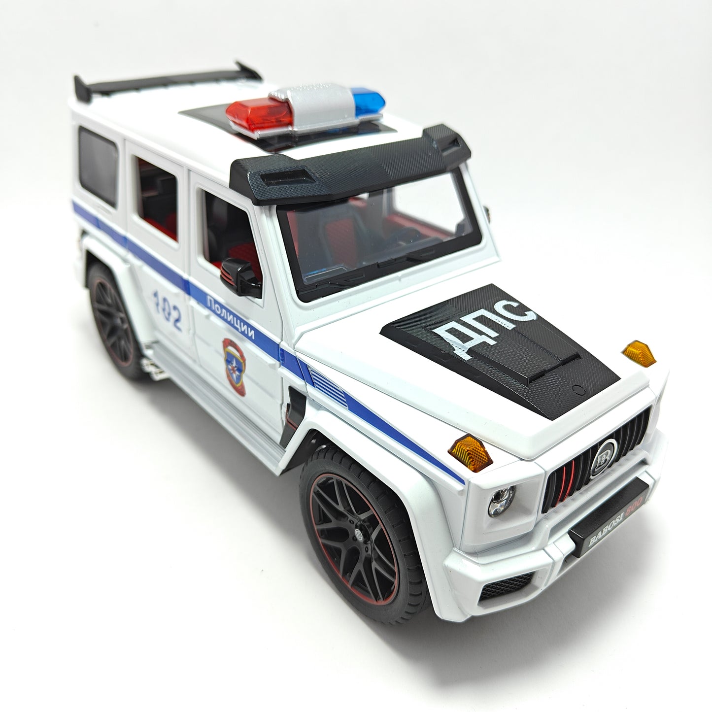 Mercedes Benz Brabus 800 Russian Police Car Metal Car Toys For Kids 1:18 - White