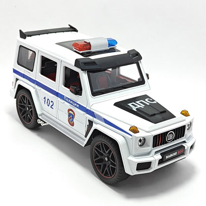 Mercedes Benz Brabus 800 Russian Police Car Metal Car Toys For Kids 1:18 - White