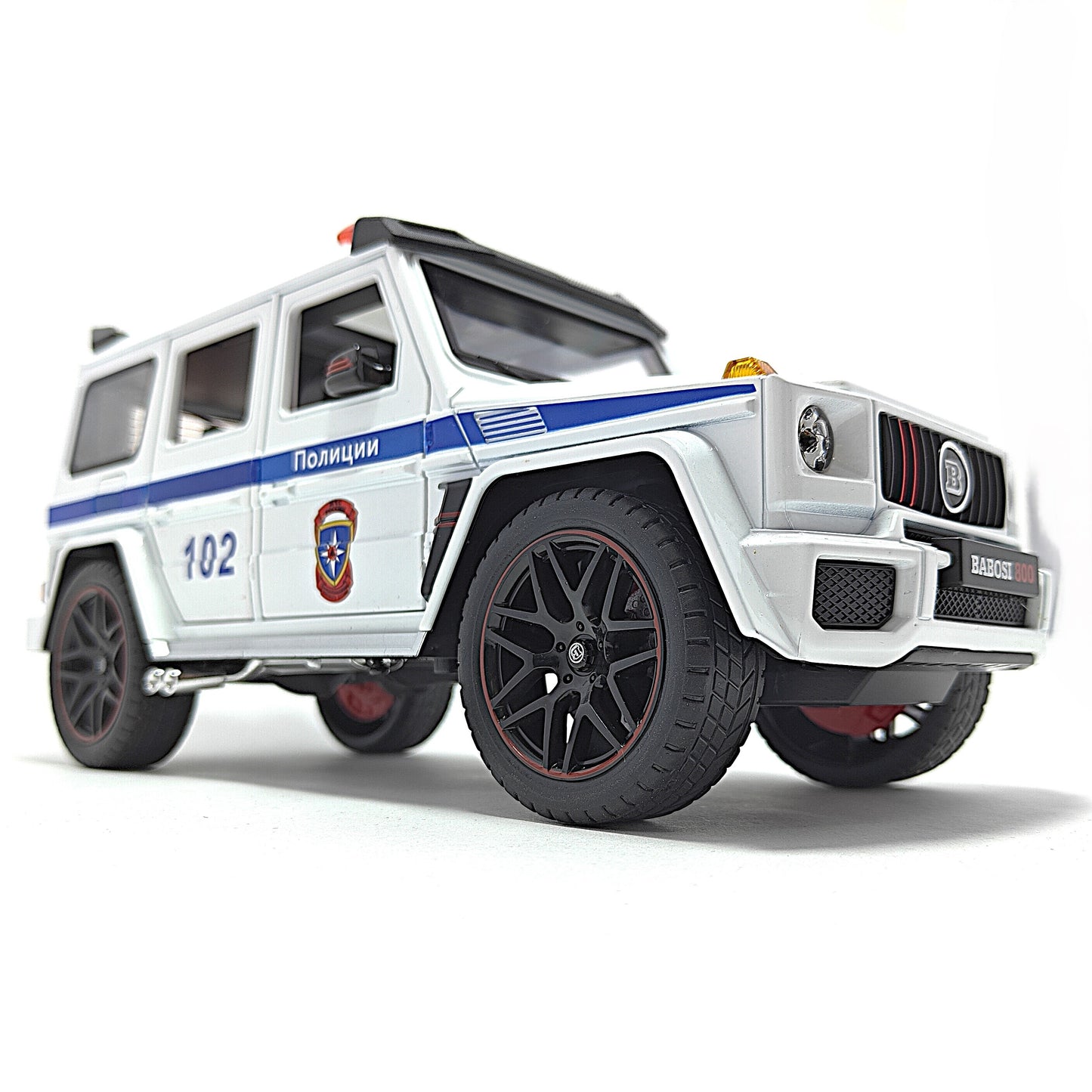 Mercedes Benz Brabus 800 Russian Police Car Metal Car Toys For Kids 1:18 - White