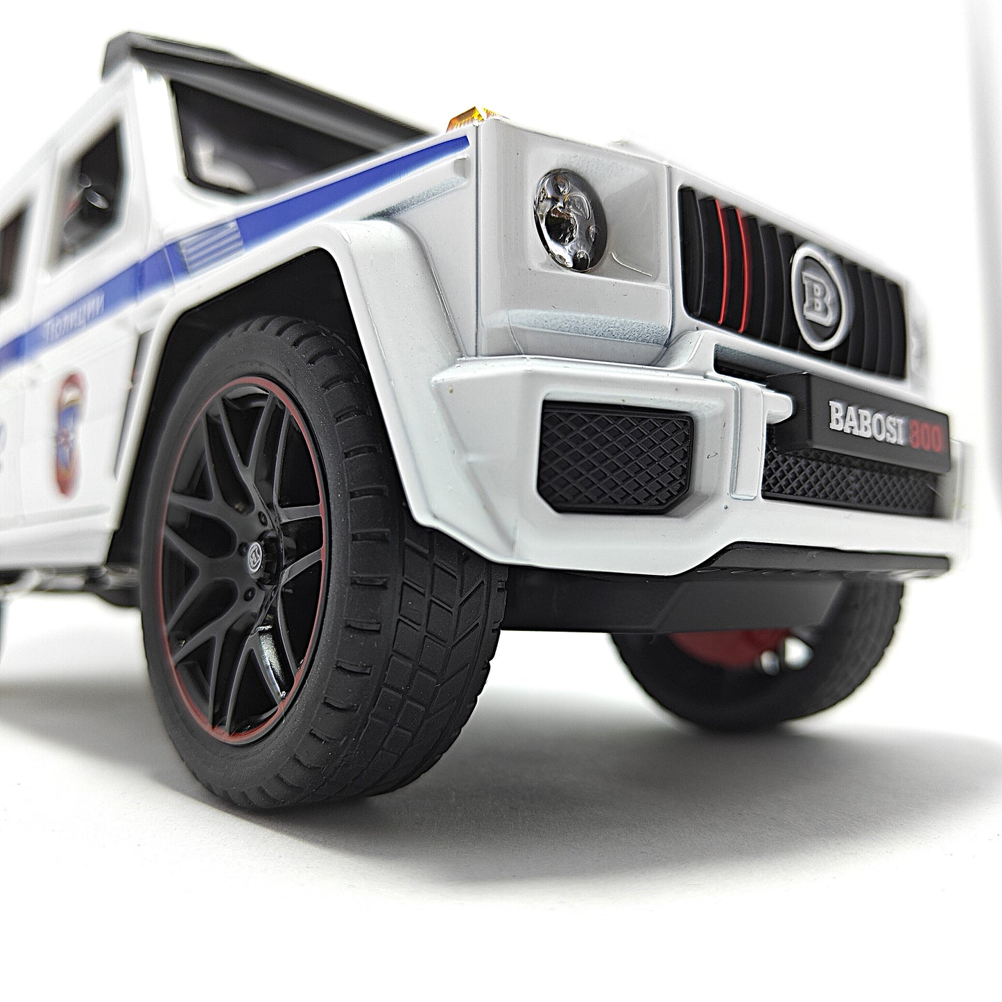 Mercedes Benz Brabus 800 Russian Police Car Metal Car Toys For Kids 1:18 - White