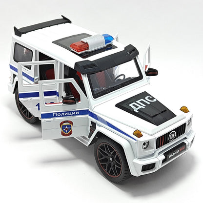 Mercedes Benz Brabus 800 Russian Police Car Metal Car Toys For Kids 1:18 - White