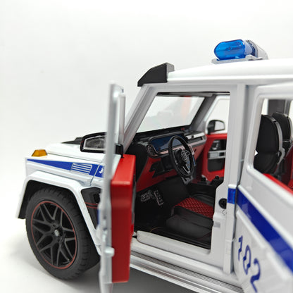 Mercedes Benz Brabus 800 Russian Police Car Metal Car Toys For Kids 1:18 - White