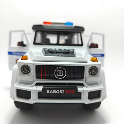 Mercedes Benz Brabus 800 Russian Police Car Metal Car Toys For Kids 1:18 - White