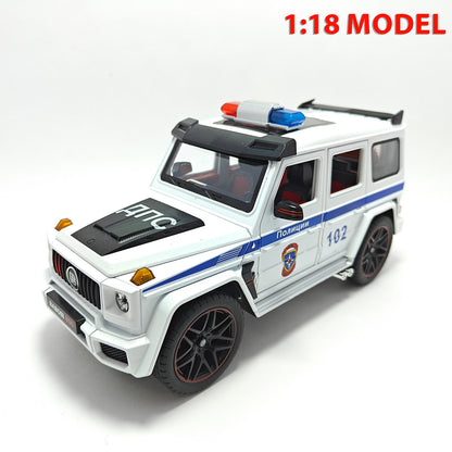 Mercedes Benz Brabus 800 Russian Police Car Metal Car Toys For Kids 1:18 - White