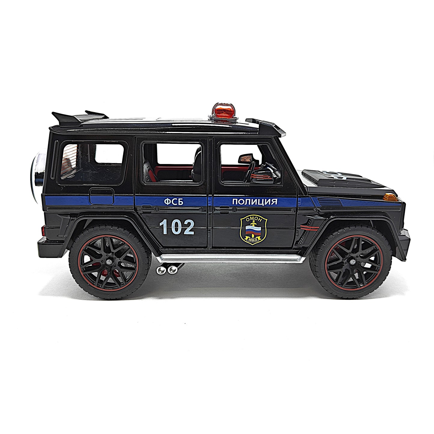 Mercedes Benz Brabus 800 Russian Police Car Metal Car Toys For Kids 1:18 - Black