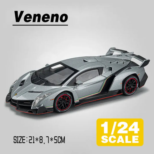 Lamborghini Venom Metal Car Toys For Kids 1:24 - Silver