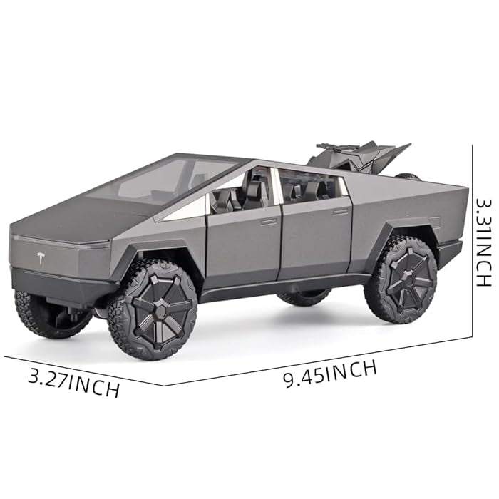 Tesla Cyber Truck Metal Car Toys For Kids 1:24 [Gray]