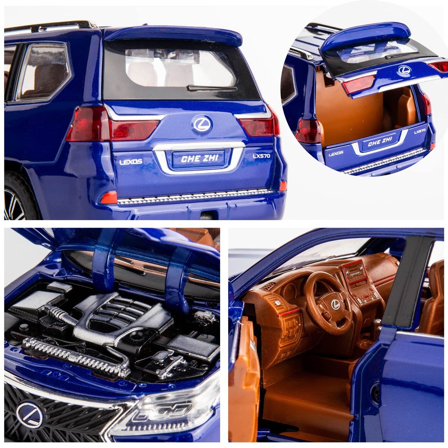 Lexus Lx570 Metal Car Toys For Kids 1:24 - Blue