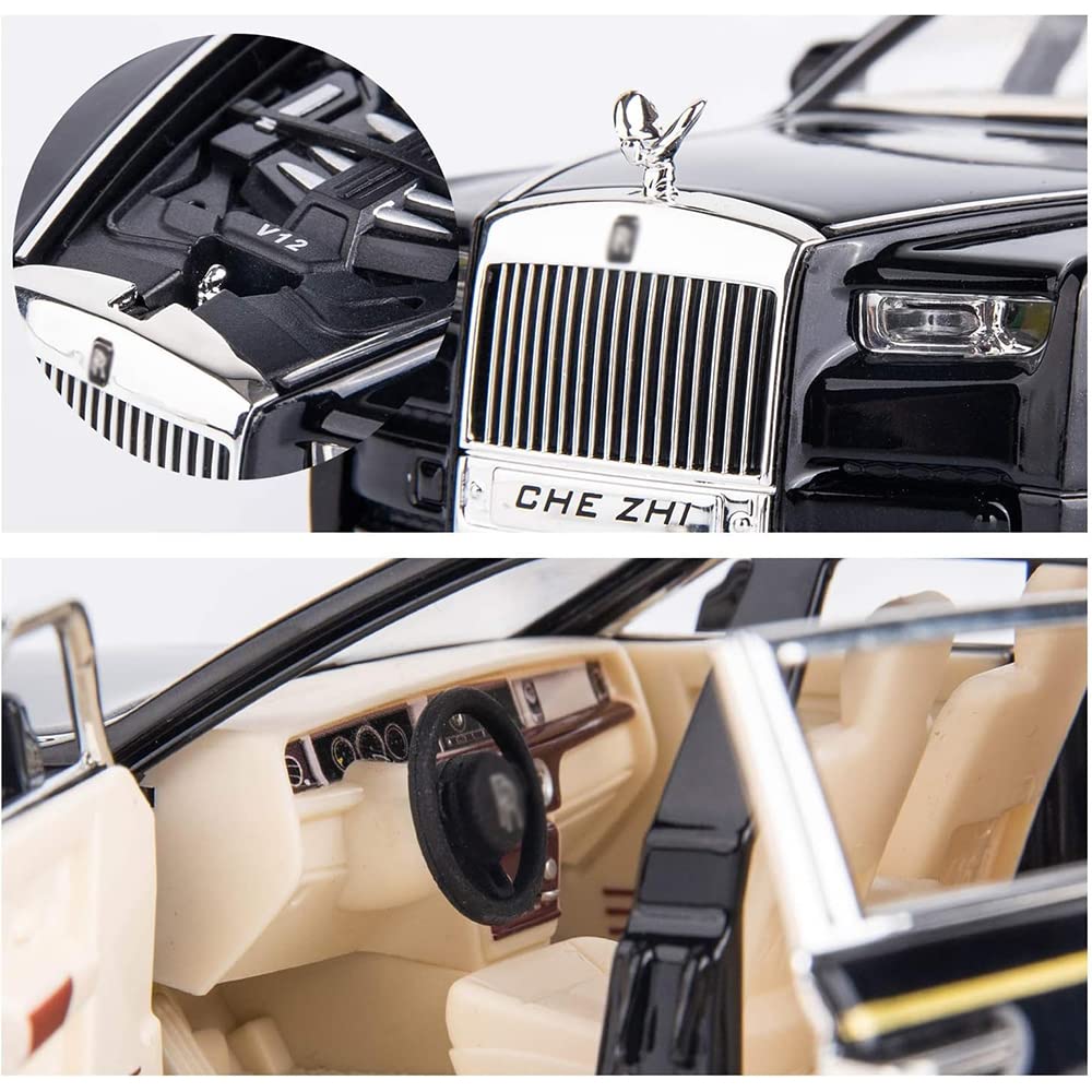 Rolls Royce Phantom Metal Car Toys For Kids 1:24 - Black