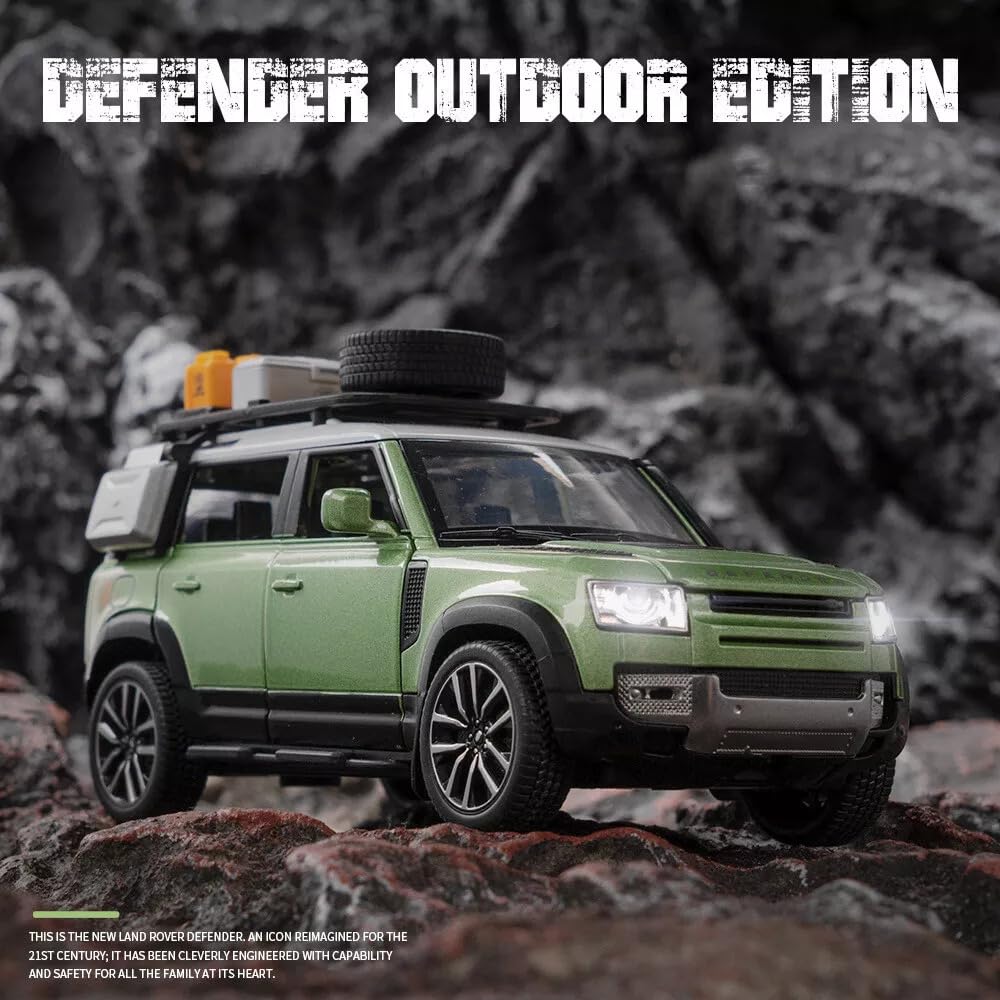 Authorized Land Rover Defender Metal Car Toys For Kids 1:24 - Green