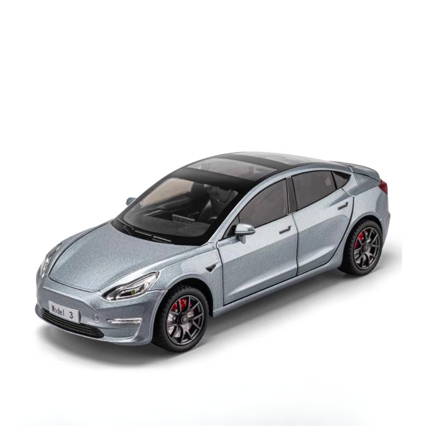 Tesla Model 3 Metal Car Toys For Kids 1:24 - Silver